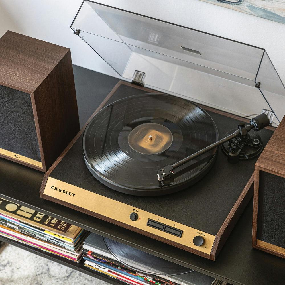 Crosley C72 Record Player Shelf System - Walnut