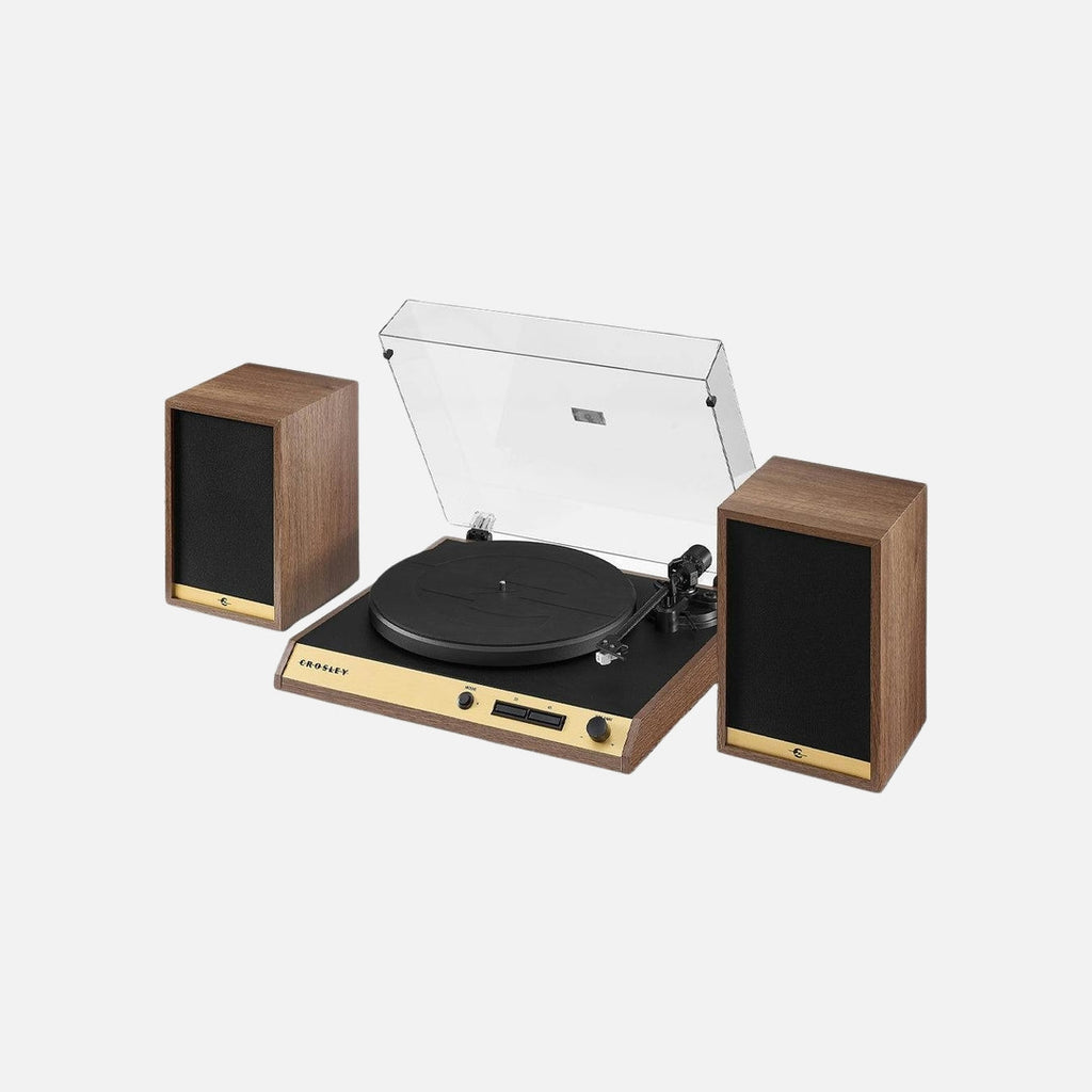 Crosley C72 Record Player Shelf System - Walnut
