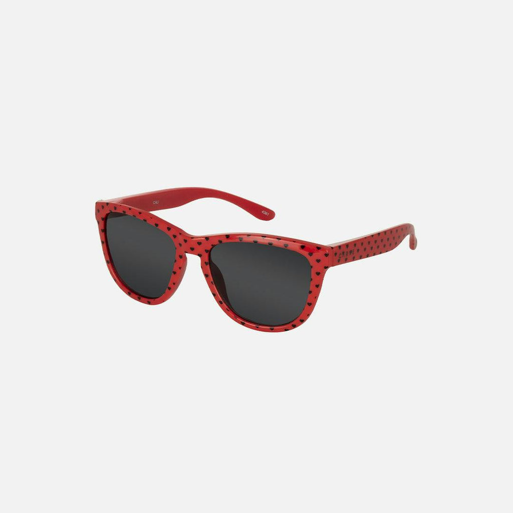 Cali Junior - Kids Gloss Red Hearts Frame with Grey Lens
