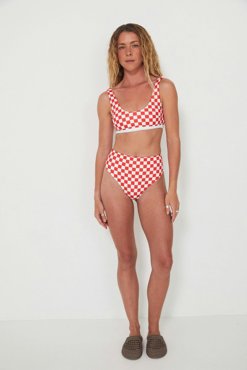 Drifter 2.0 Reversible Swim Bottoms - Oceania + Chilli Checkers