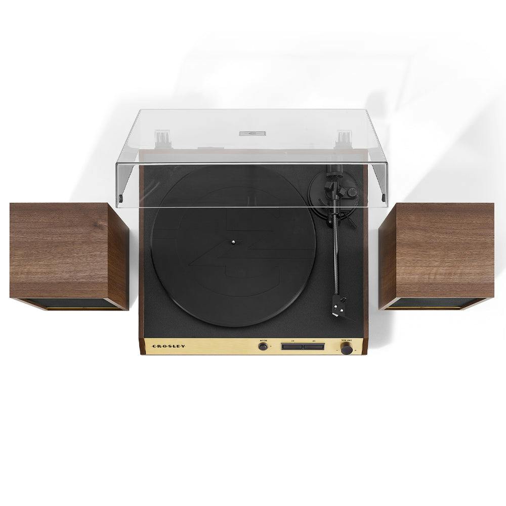 Crosley C72 Record Player Shelf System - Walnut