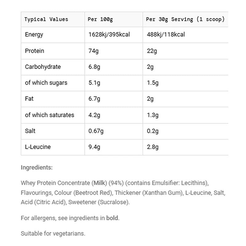 Whey Protein Powder 1.35 kg Strawberry