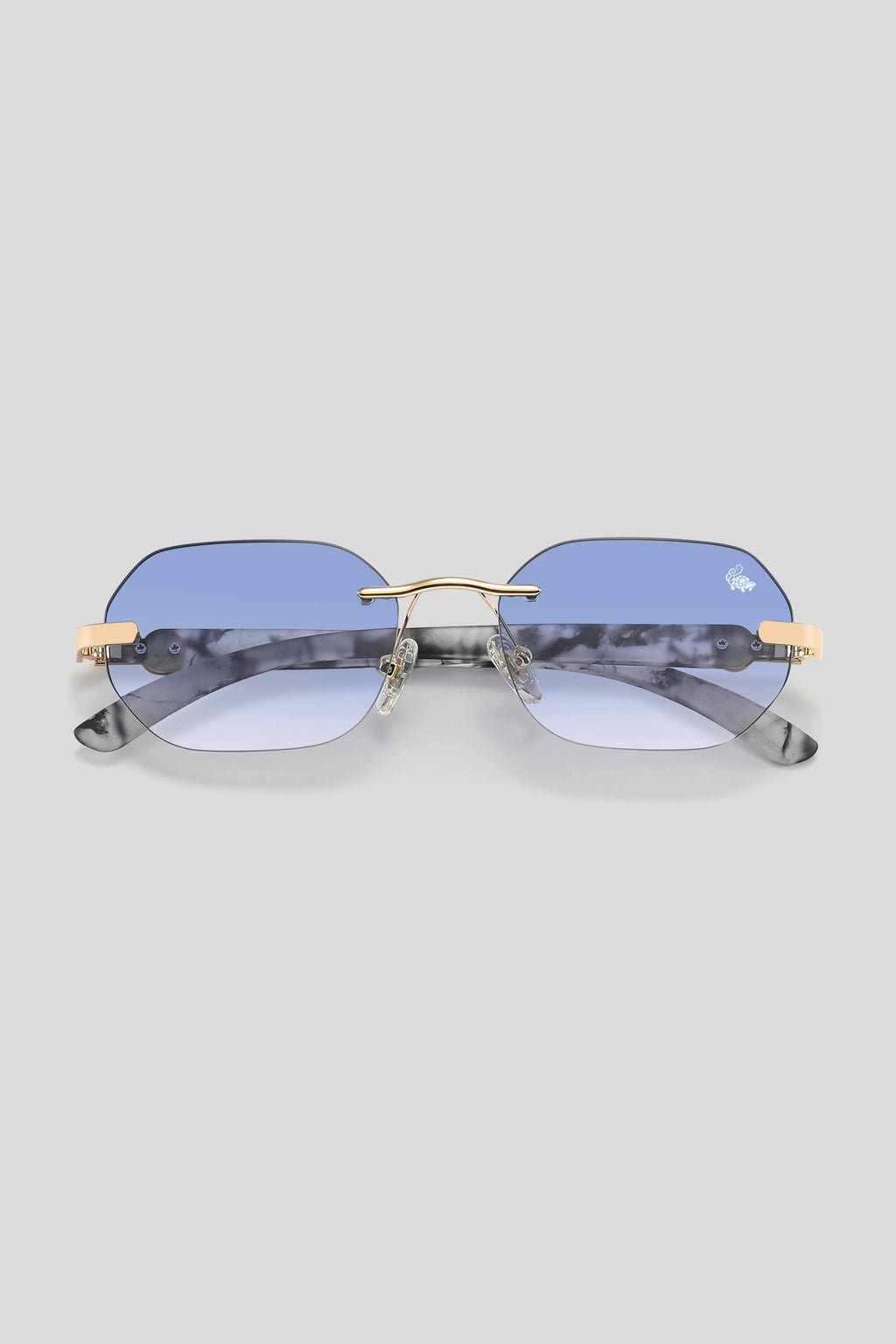 Willow White Marble Gold | Blue