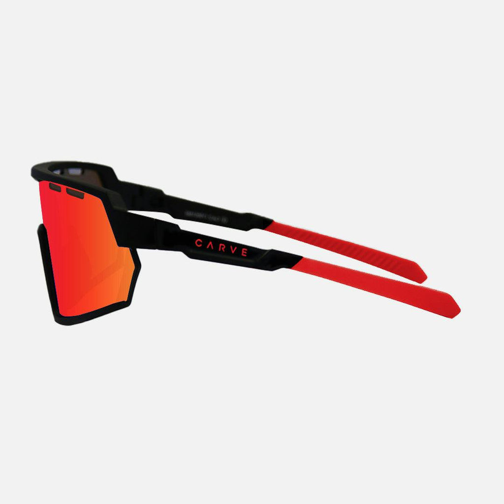 Legacy HD - Matte Black Frame Red Rubber Arm, Grey Lens with Red Iridium with Venting