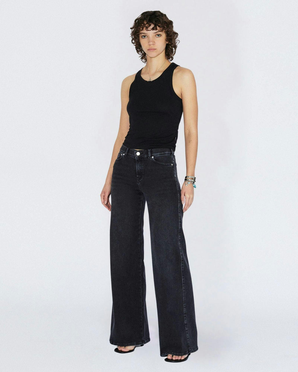 Zila Mid Wide Jeans - Black Mist