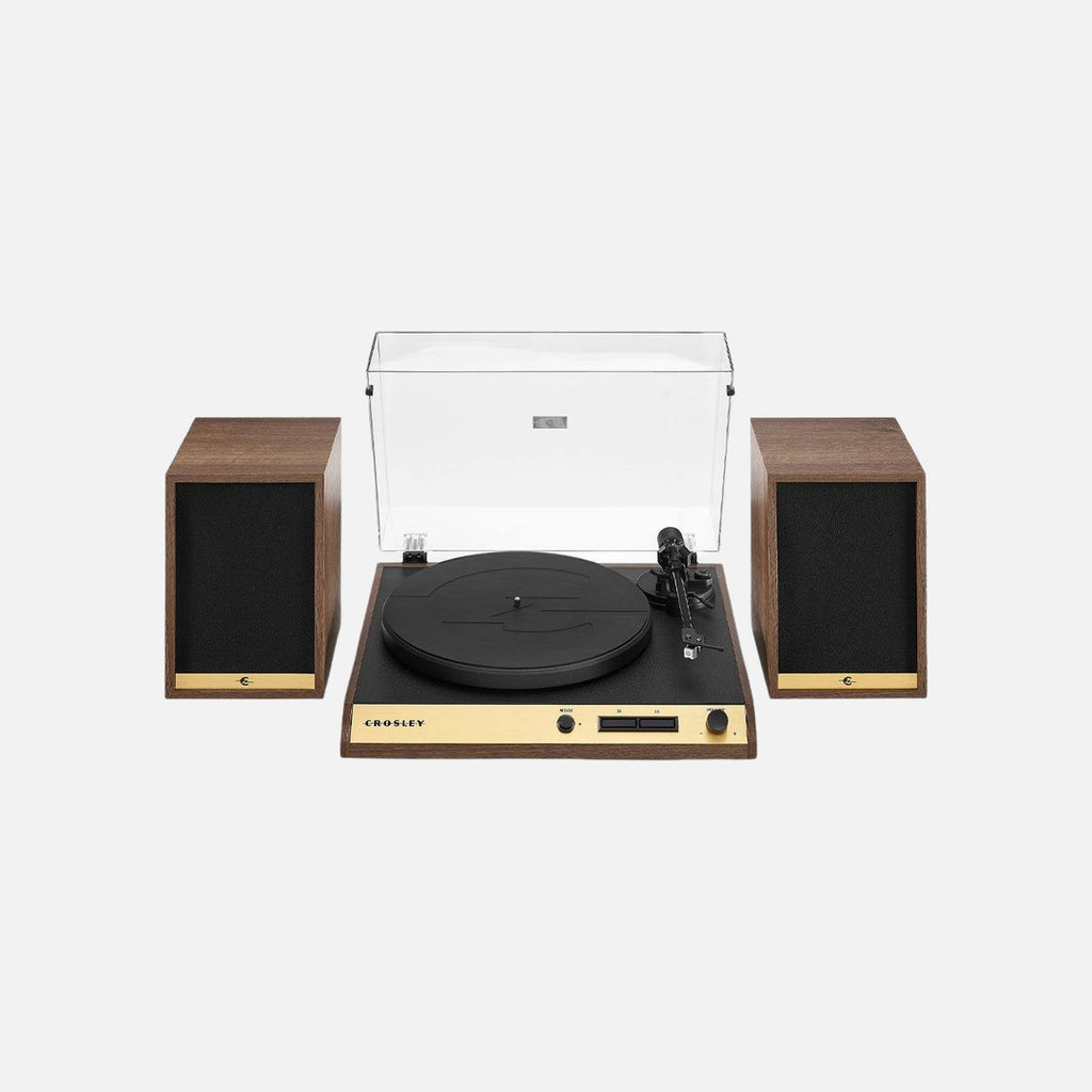 Crosley C72 Record Player Shelf System - Walnut