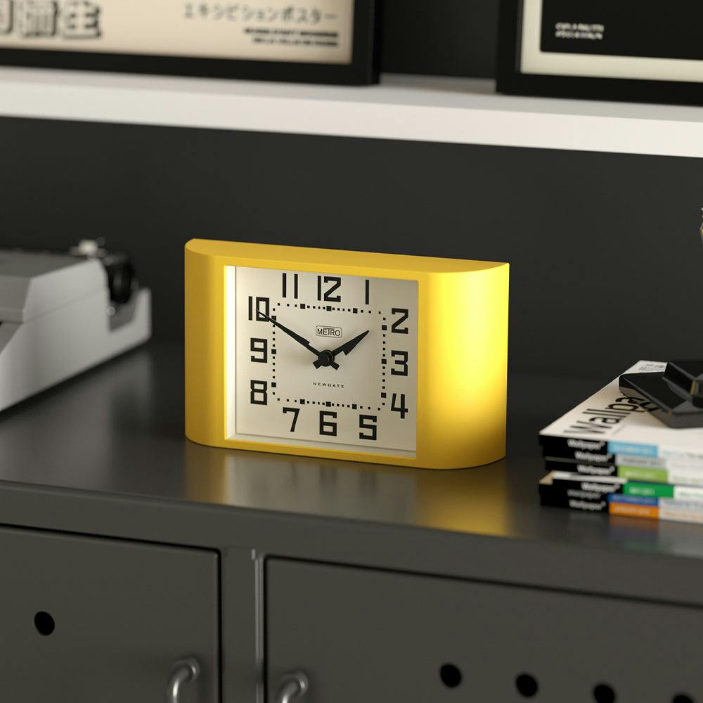 Newgate Mini Metro Mantel Clock-Yellow