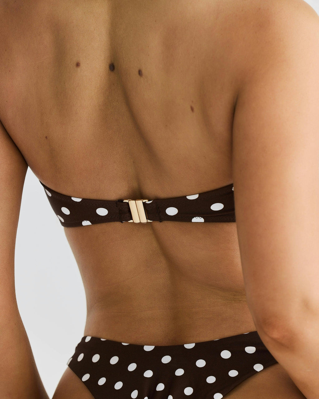 Positano Top Chocolate Polka