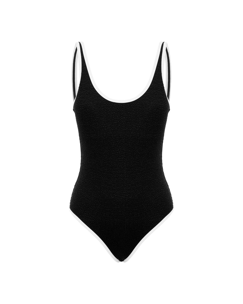 THE BACKLESS DUO ONE PIECE - BLACK/ WHITE CRIMP