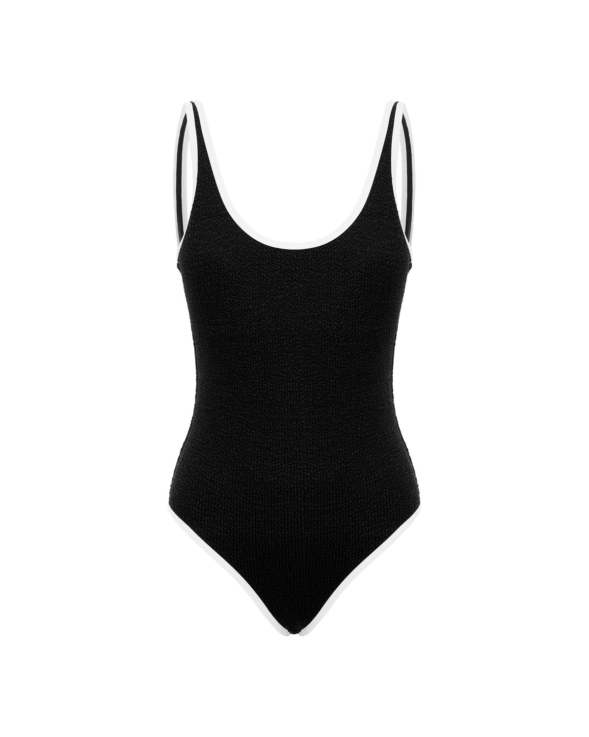 THE BACKLESS DUO ONE PIECE - BLACK/ WHITE CRIMP
