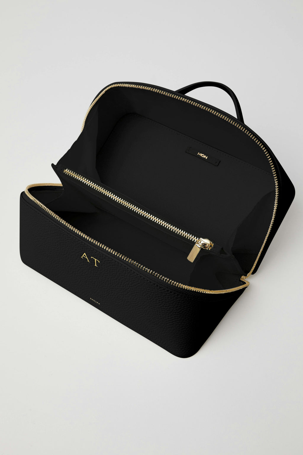 Leather Cosmetic Bag | Black Gold