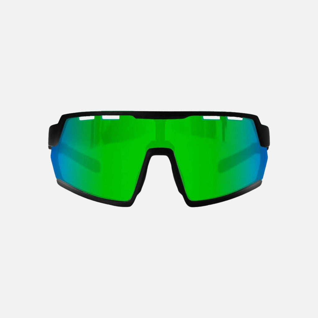 Legacy HD - Matte Black Frame Green Rubber Arm, Rose Lens with Green Iridium plus Venting