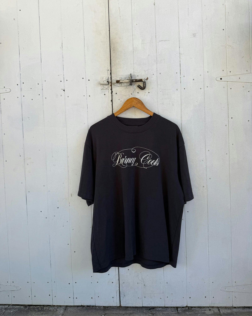 Script Crop T-shirt Aged Black