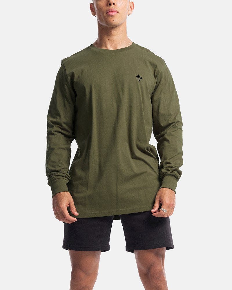 Palm Embroidery Long Sleeve Tee