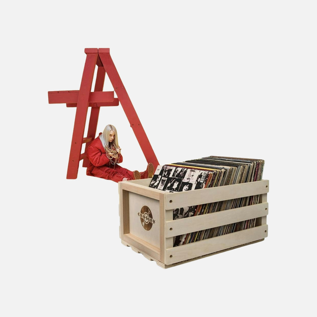 Crosley Record Storage Crate & Billie Eilish - Don'T Smile At Me - Vinyl Album Bundle