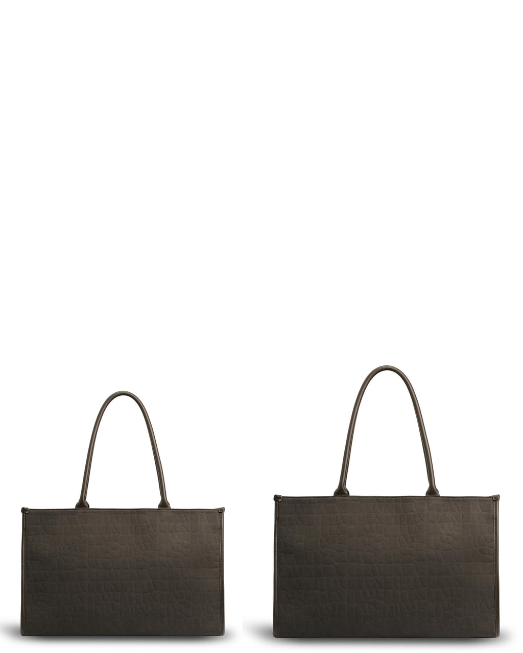 Prene | Compact: The Era Bag (CHOCOLATE SUEDE) Croc Embossed Tote Bag