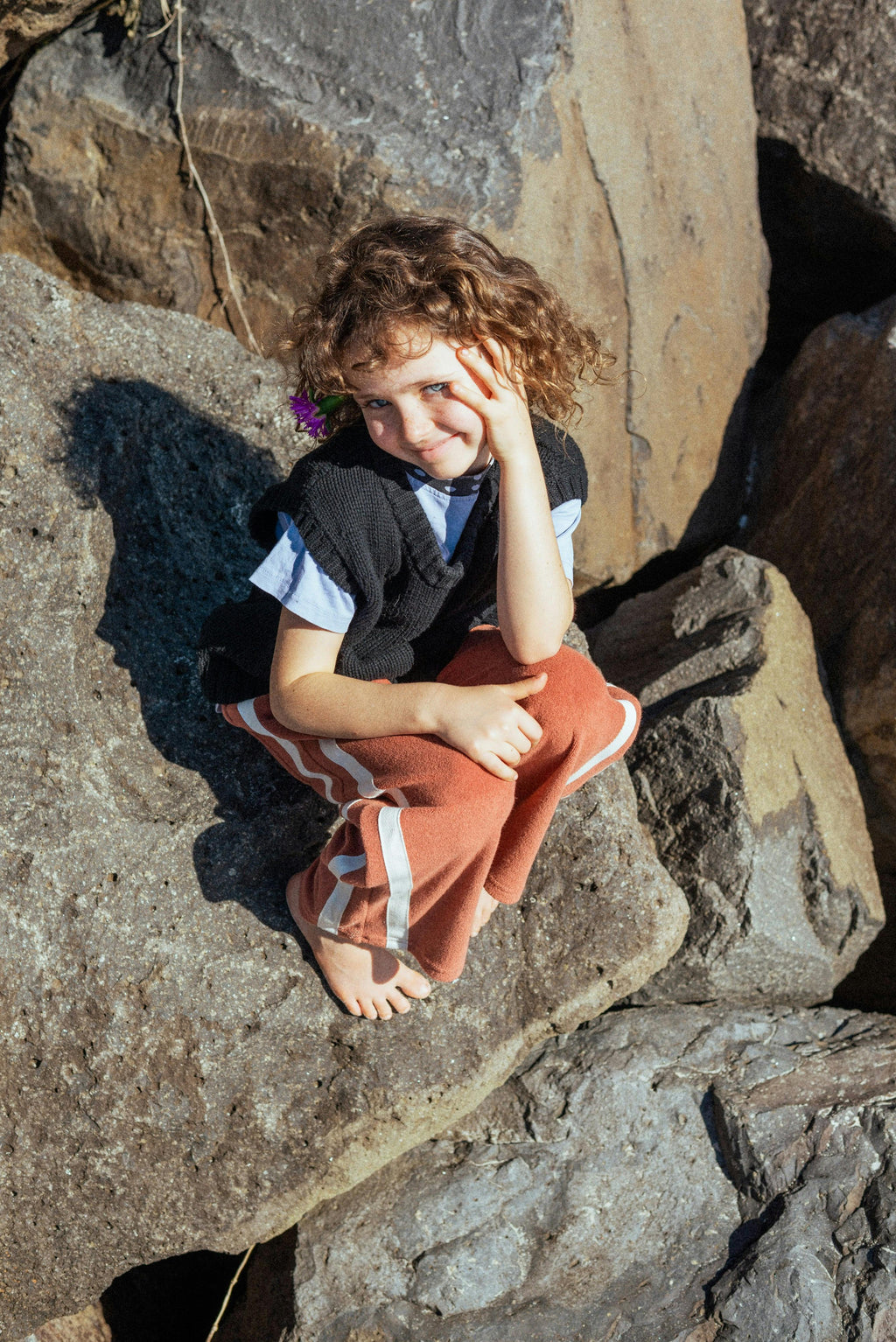 Mini Terry Pant in Rust