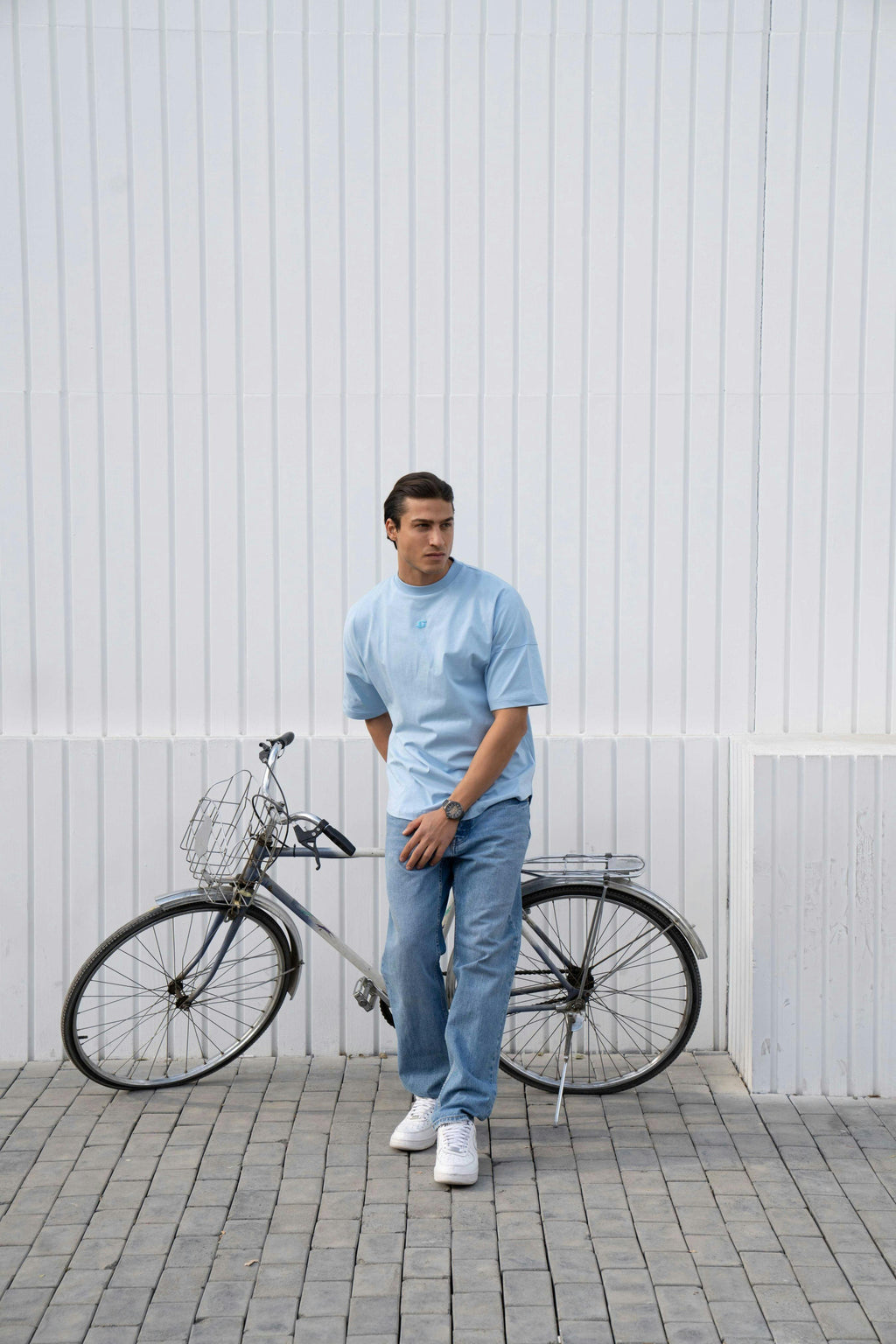 Mens Clubman 'Signature Dash' T-shirt / BLUE