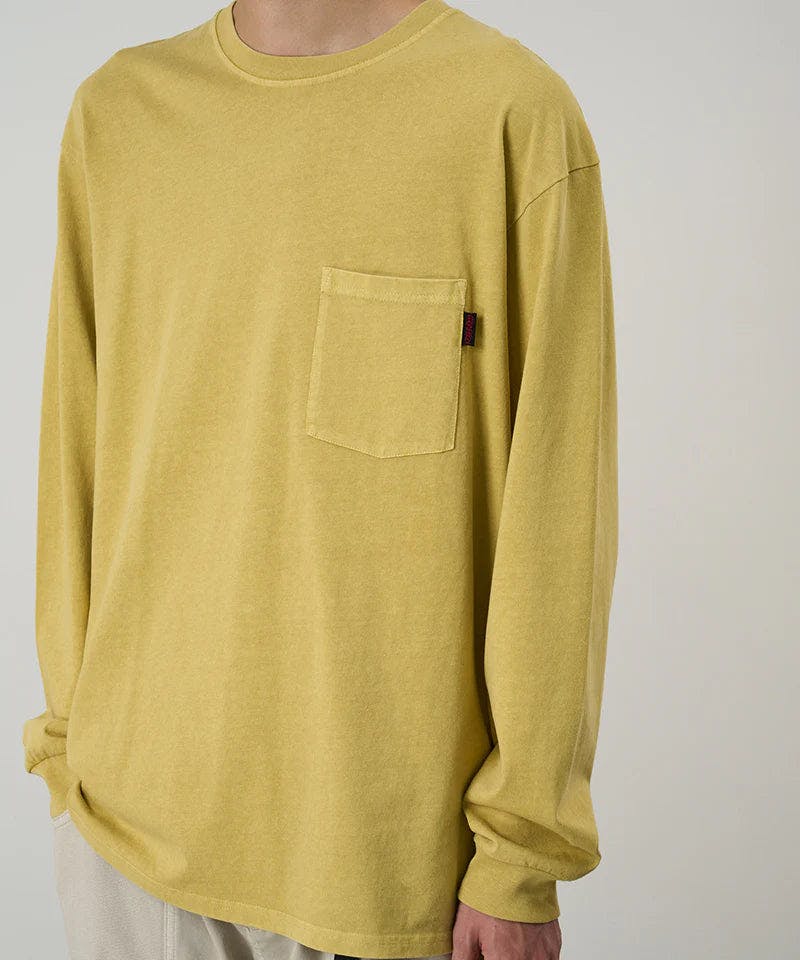 Gramicci L/S Pocket Tee in Sulphur Pigment