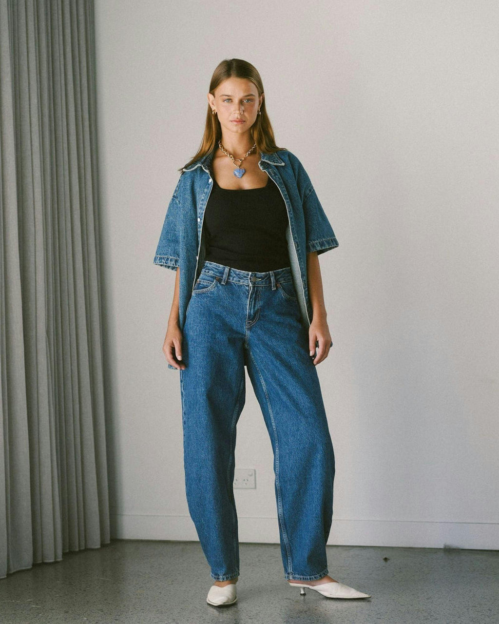 Nanci Barrel Jeans - Stream Mid Retro