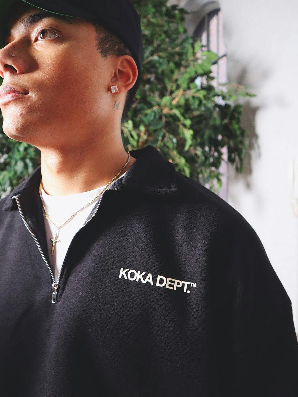 Core Quarter Zip Polo Sweater - Black