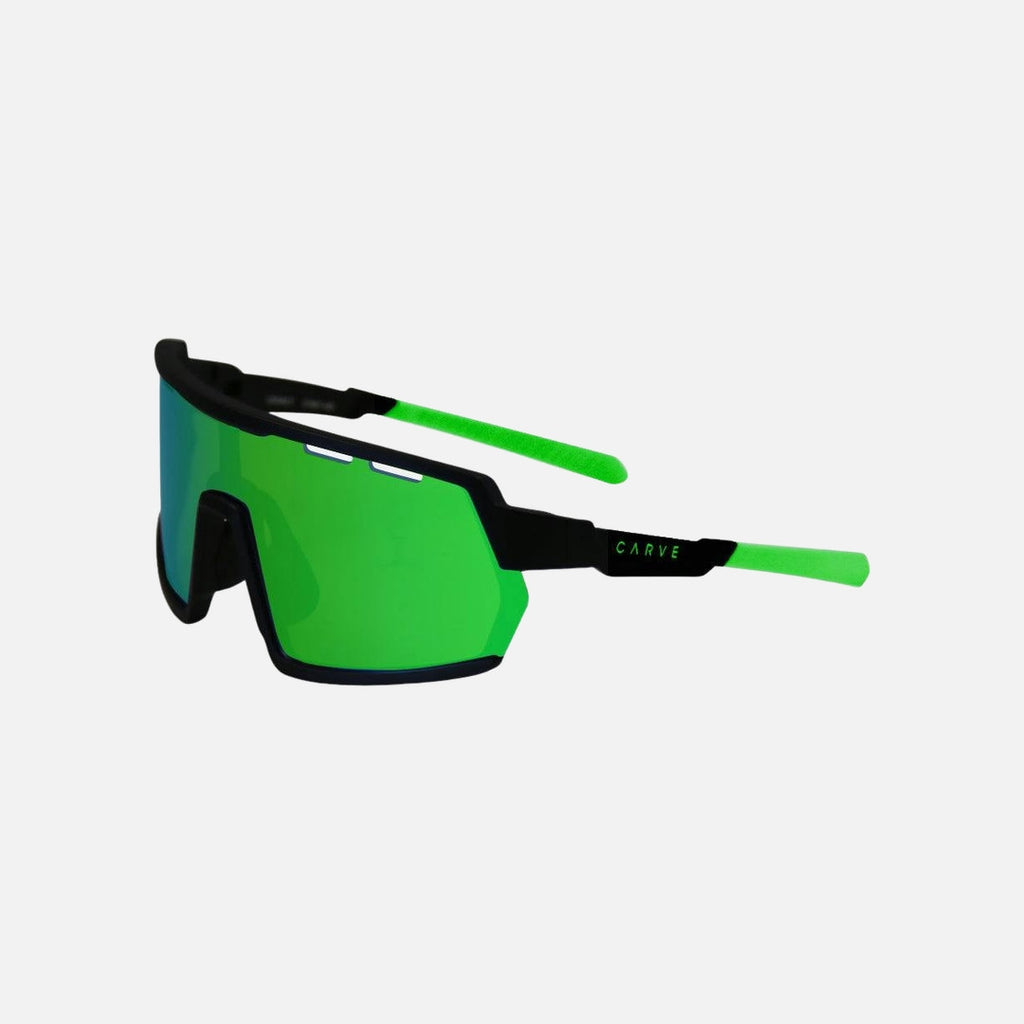 Legacy - Matte Black Frame Green Rubber Arm, Rose Lens with Green Iridium plus Venting
