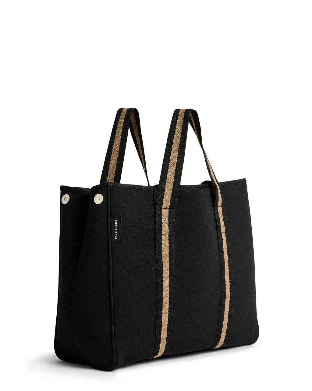 Prene | The Gigi Bag (BLACK/BEIGE) Neoprene Tote Bag