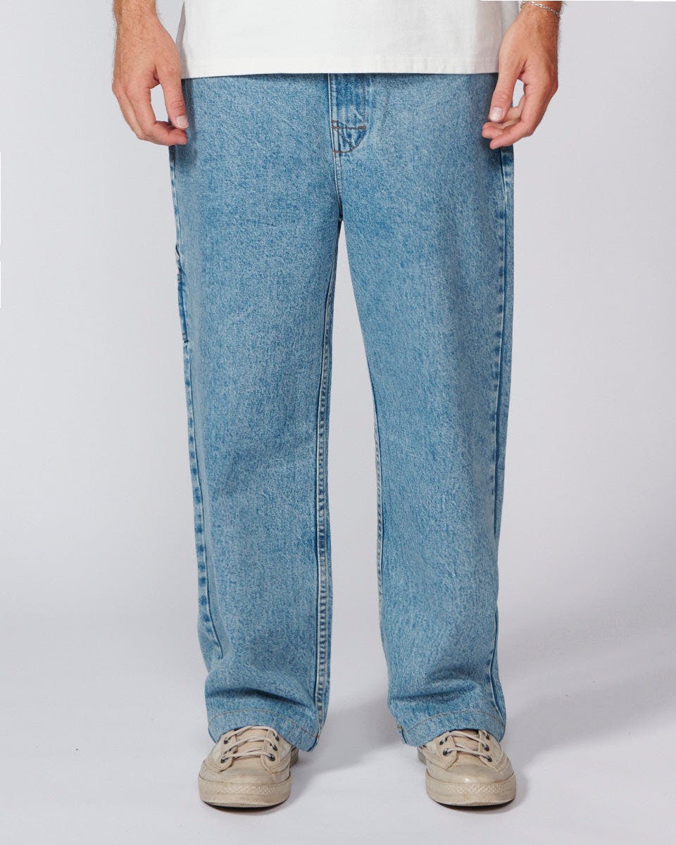 Peaty 5 Pocket Denim Carpenter Jean - Washed Blue