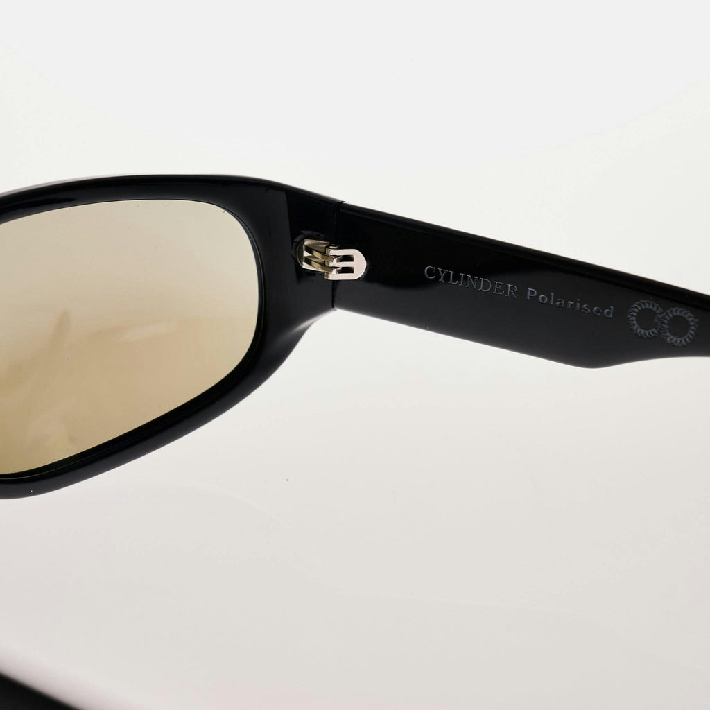 CYLINDER Gloss Black | Grey Polarised Blue Chrome Mirror Bio Lens