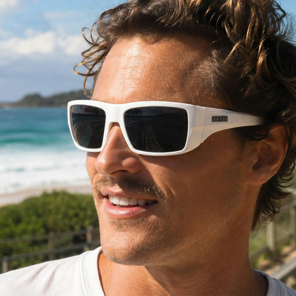 Sanada - Matt White Frame with Grey Lens