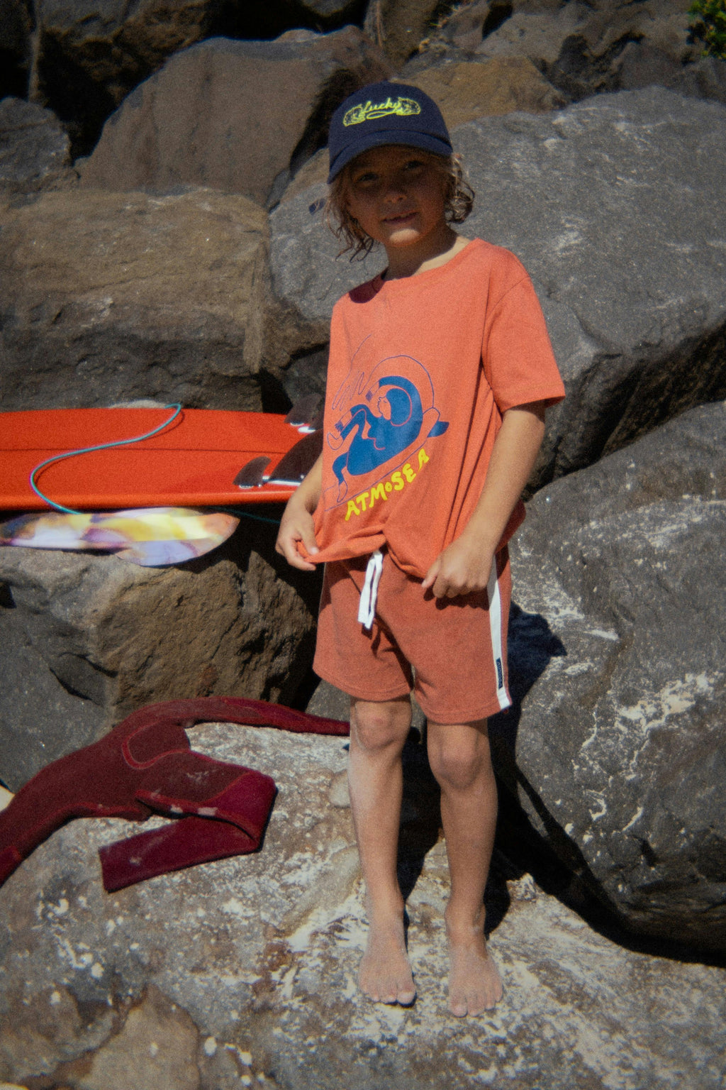 Mini Terry Towelling Shorts in Rust