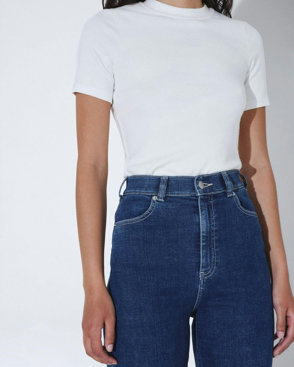 Moxy High Straight Jeans - Vale Dark Plain Contrast