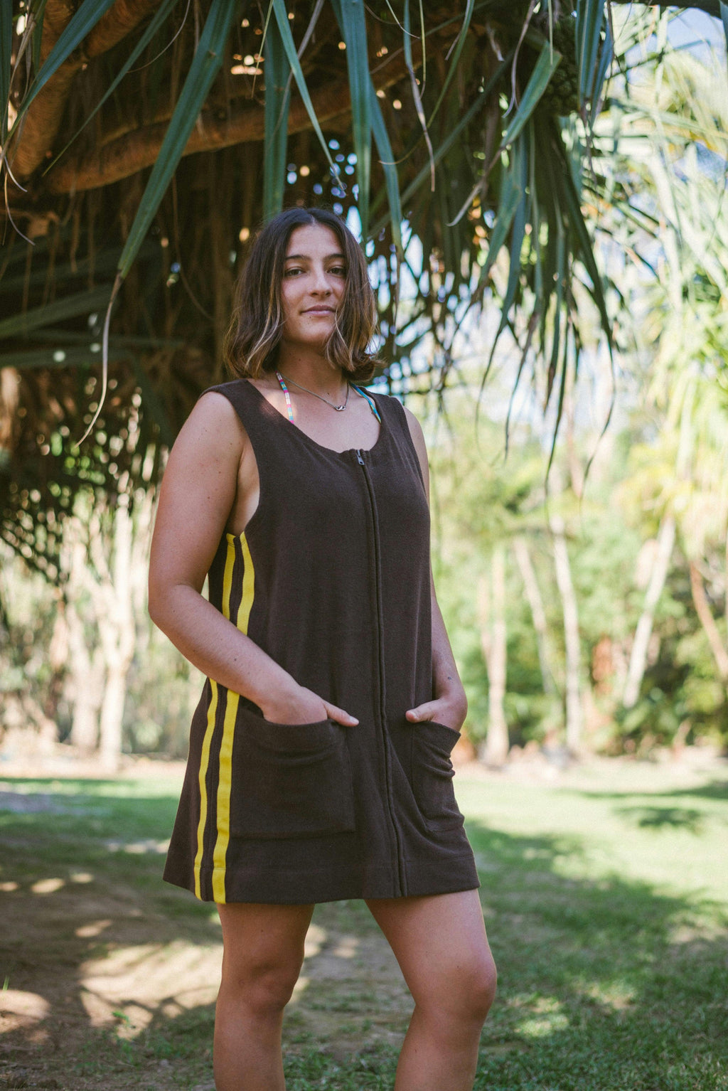 Terry Sailor Dress in Chocolate Mango
