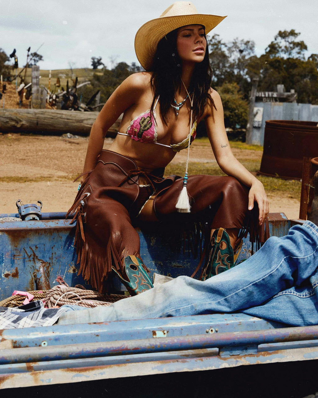 THE CROCHET TIE PANT - SAGUARO