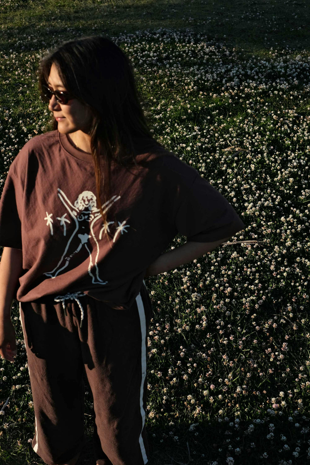 Bush Woman Tee in Brown/Cream