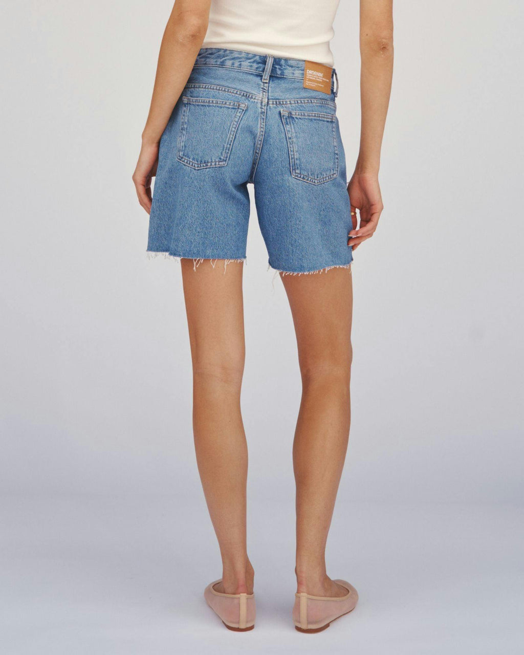 Hill Shorts - Stream Sky Retro Raw Hem