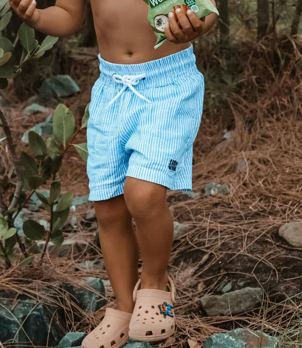 Coastal Stripe Linen Shorts