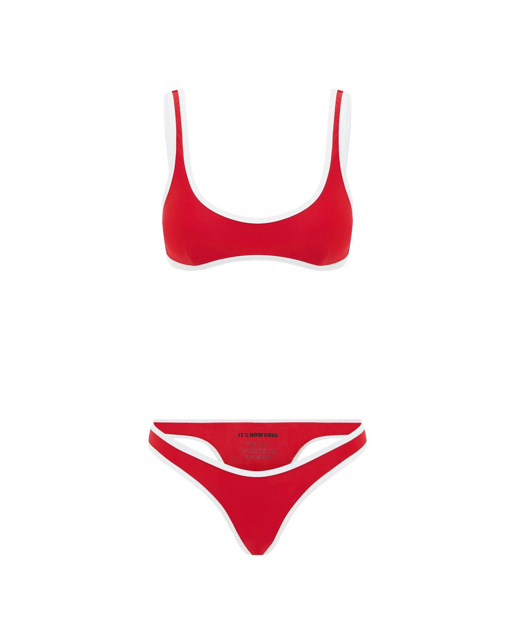 THE 90'S DUO CROP TOP - RED & WHITE CONTRAST