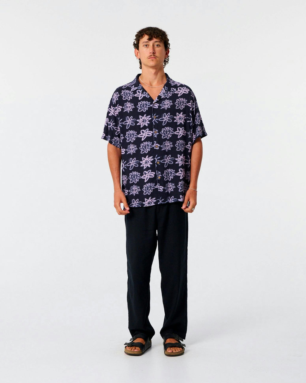 Mojo Short Sleeve Rayon Shirt - Vintage Black