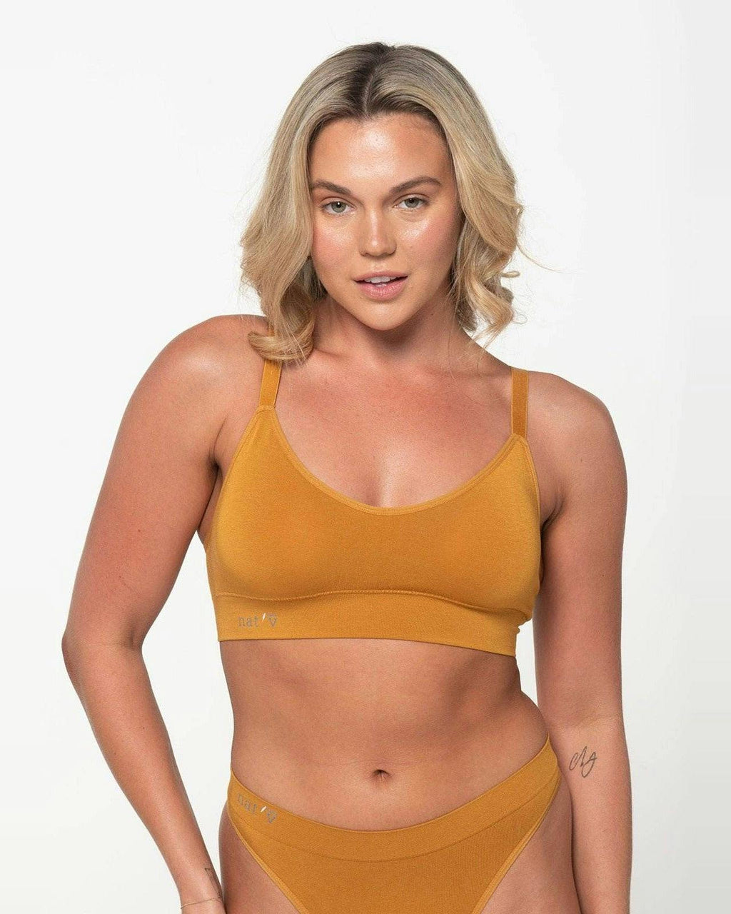 Everyday Crop Modal Wire-Free Bralette - Mustard