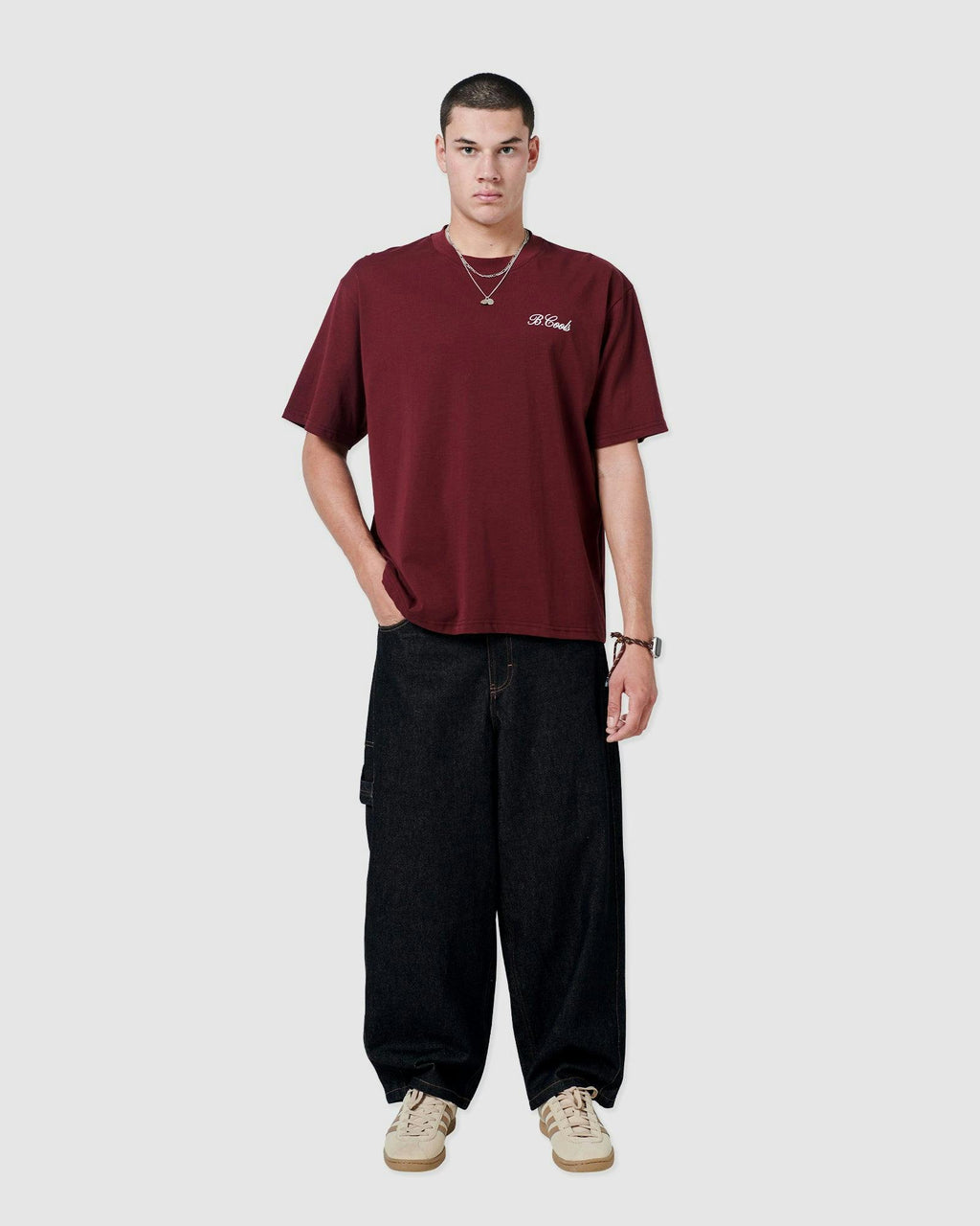 scribe t-shirt oxblood