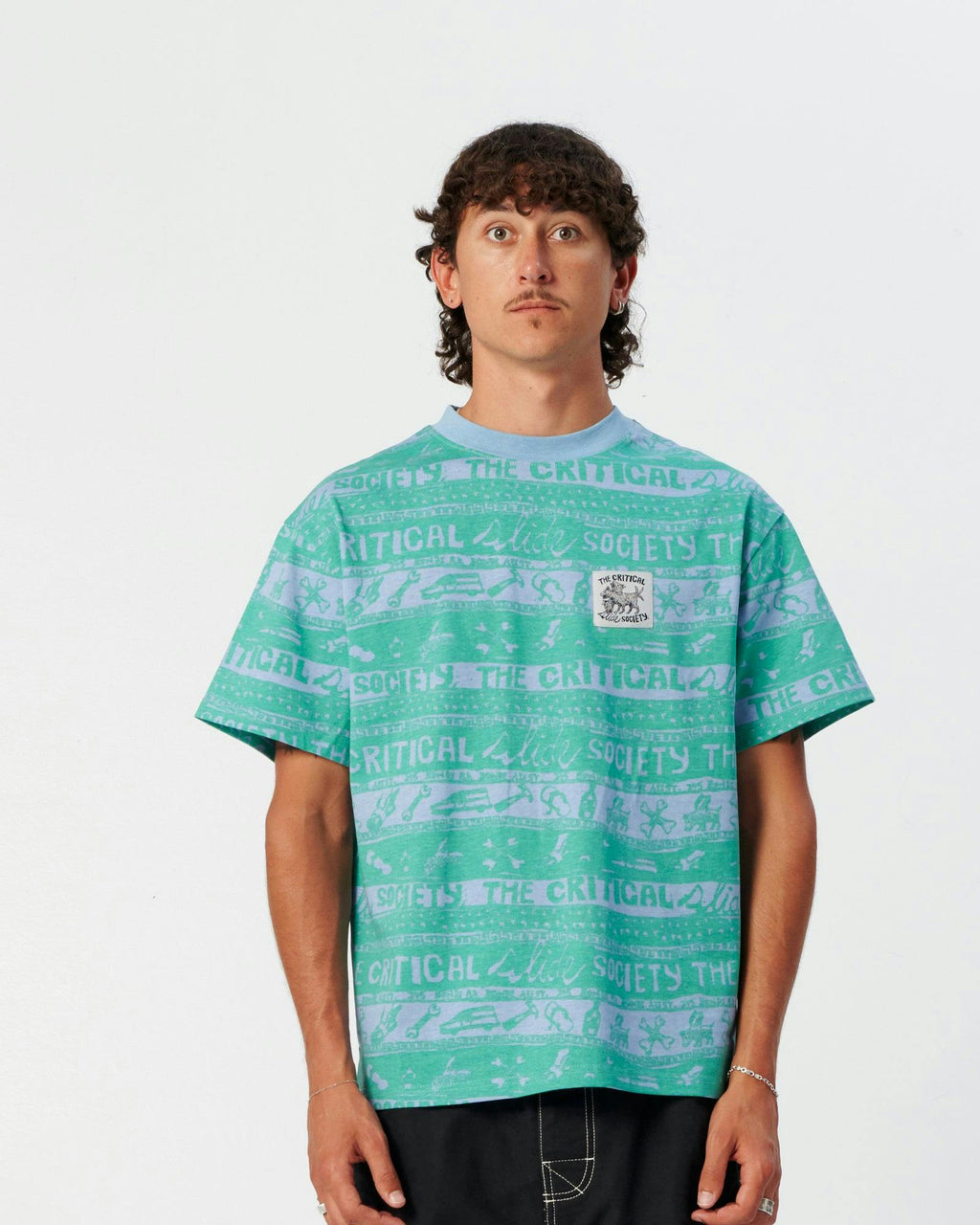Wedd Stripe Tee - Blue