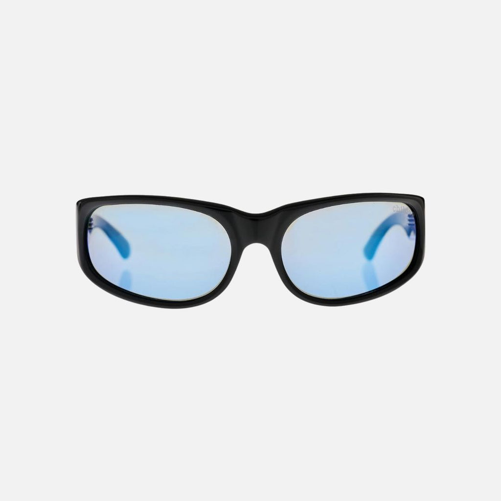 CYLINDER Gloss Black | Grey Polarised Blue Chrome Mirror Bio Lens