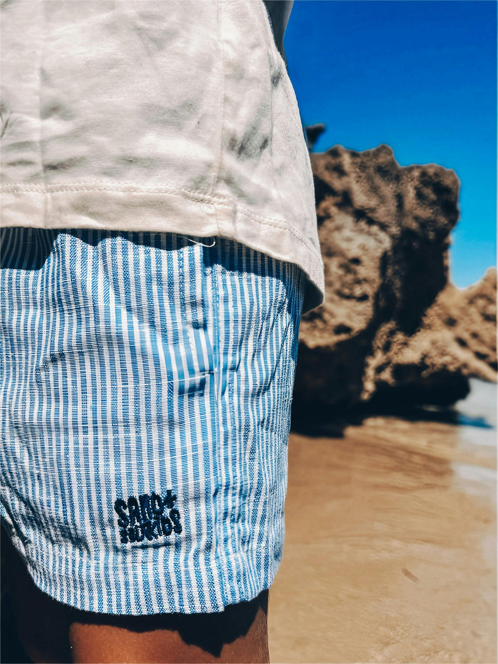 Coastal Stripe Linen Shorts