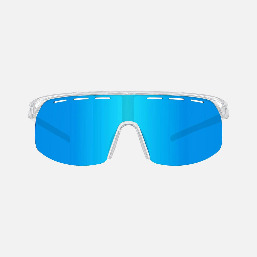 VELOCITY HD - CLEAR FRAME, GREY HD LENS WITH BLUE IRIDIUM PLUS VENTING