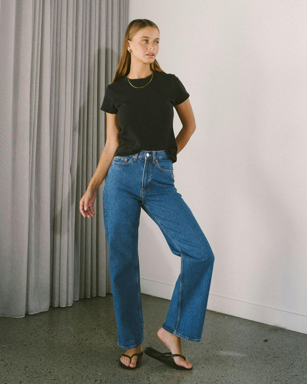 Echo High Straight Jeans - Bay Mid Retro